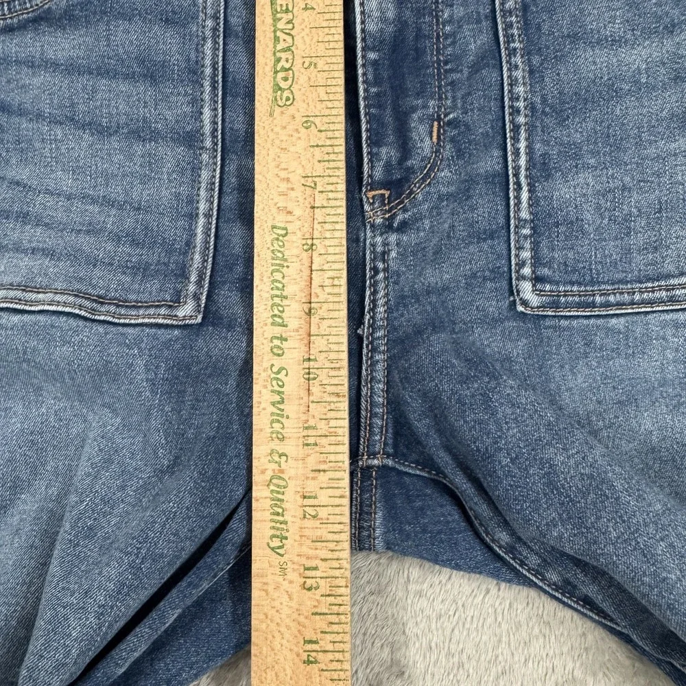 American Eagle Next Level Flex Jeans Womens 12 Super High Rise Flare Blue Boho - Picture 15 of 16